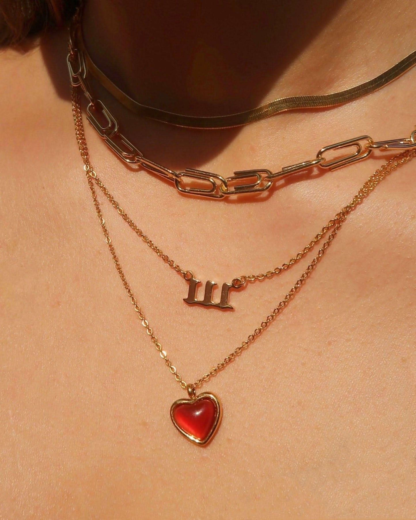 Carnelian Stone Heart Necklace - ShopLorca