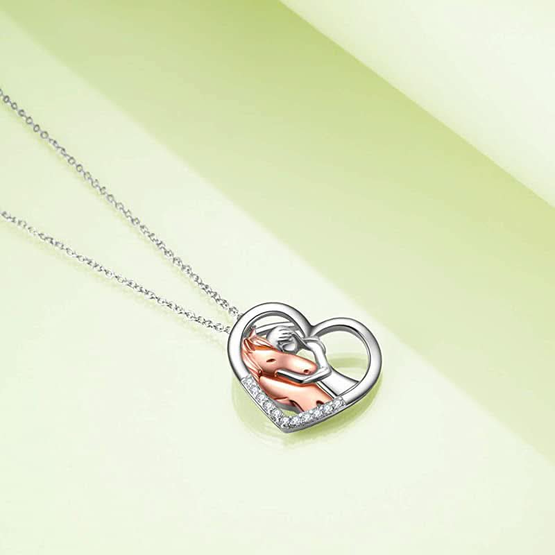 Girl and Horse Bond Heart Necklace - ShopLorca