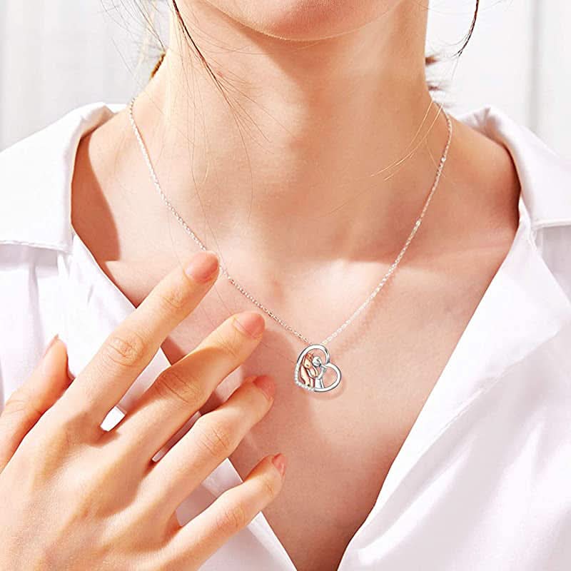 Girl and Horse Bond Heart Necklace - ShopLorca