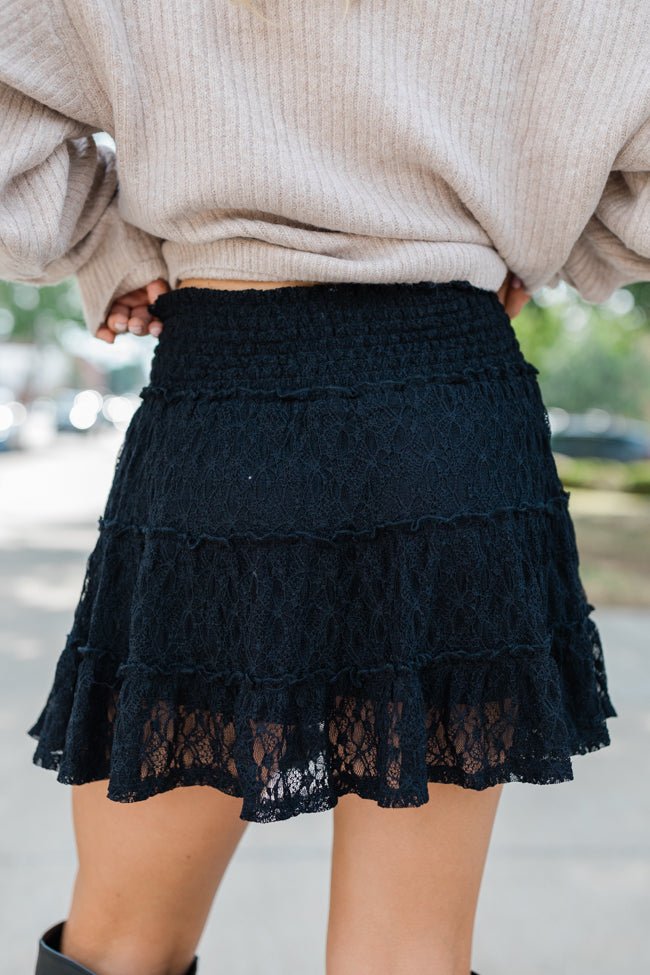Through The Garden Black Lace Mini Skort SALE - ShopLorca