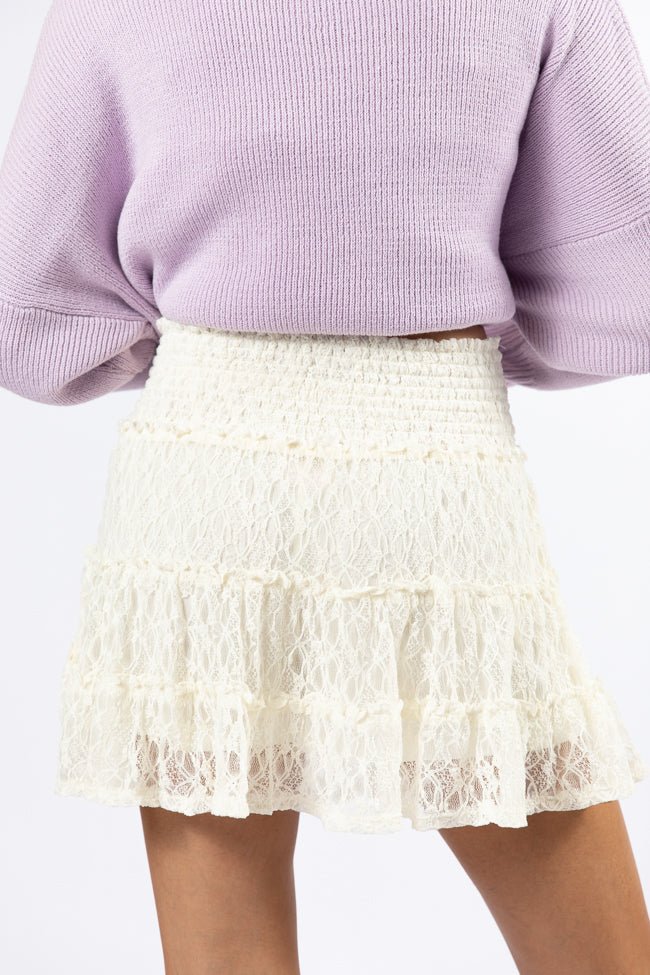 Through The Garden Cream Lace Mini Skort - ShopLorca