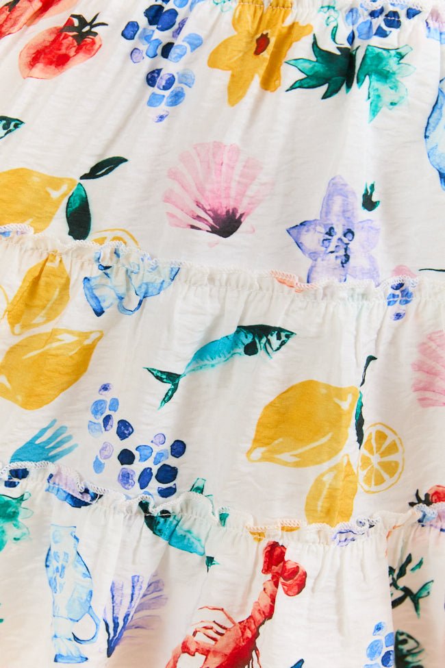 Through The Garden Ivory Multi Icon Mini Skort - ShopLorca