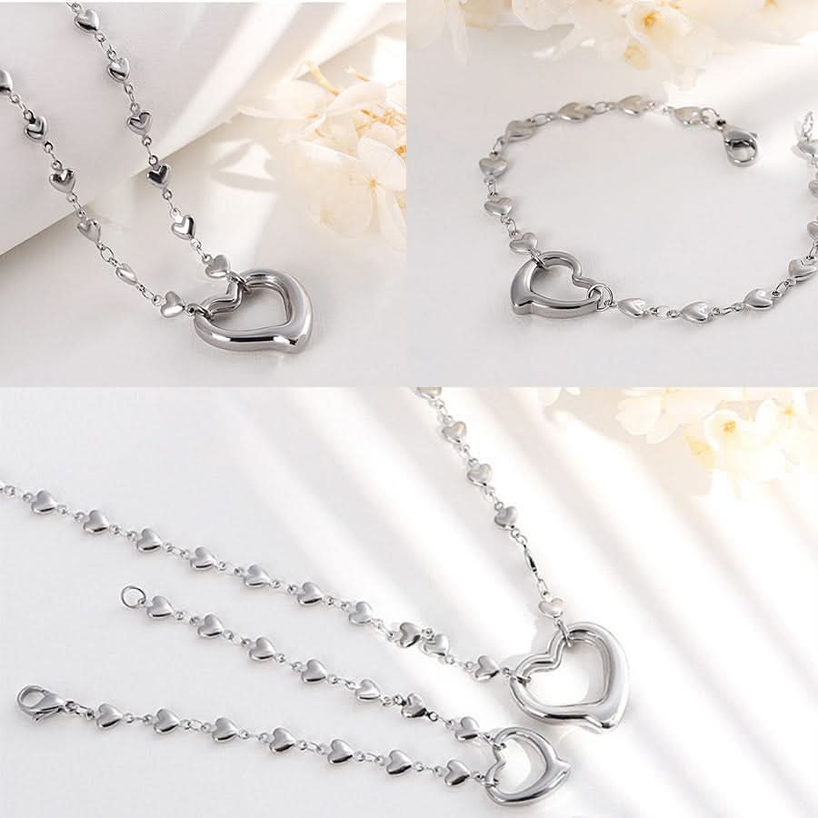 Vintage Lust Heart Pendant Jewelry Set - ShopLorca