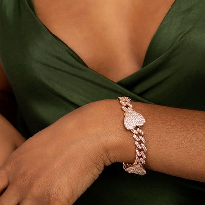 Grandeur Cuban Hearts Bracelet - ShopLorca