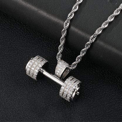 Iced Dumbbell Necklace - ShopLorca
