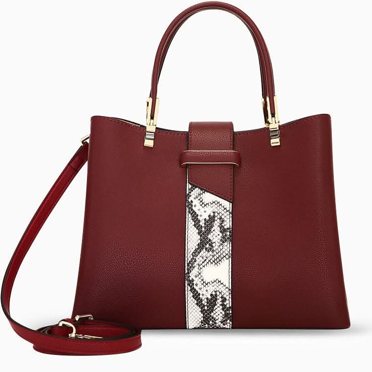 Marie Snake Skin Textured Medium Tote Bag - ShopLorca